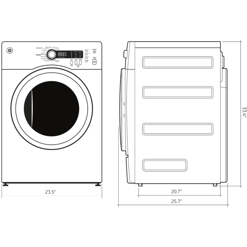 4.0 Cu.Ft. Stainless Steel Capacity 24" Ventless Condenser Frontload Electric Dryer DCCH480EKWW, product image 9 of 9