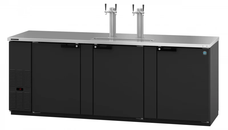 Refrigerator, Three Section Vinyl Back Bar Direct Draw, Solid DoorsTitle DD95