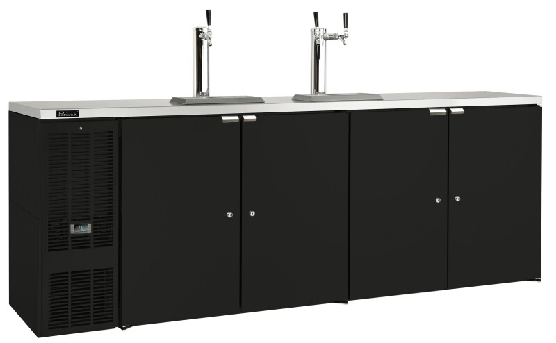 Self-Contained Direct Draw refrigerators are available in 1-, 2-, 3-, and 4-door models and can accommodate a variety of keg layouts to maximize your customers' options for dispensing beer, w DDS108