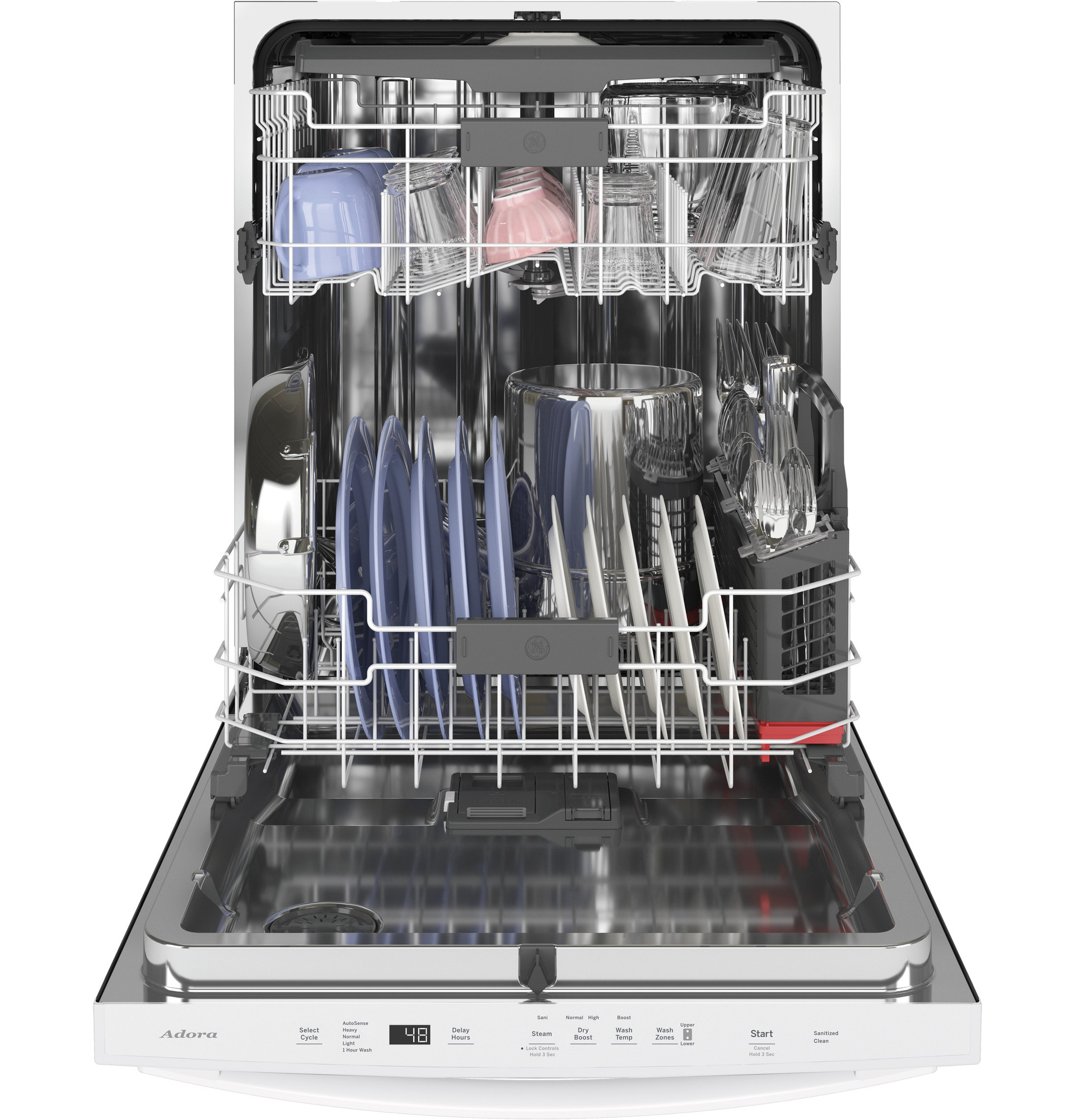 series by GE Stainless Steel Interior Dishwasher with Hidden Controls DDT700SGNWW