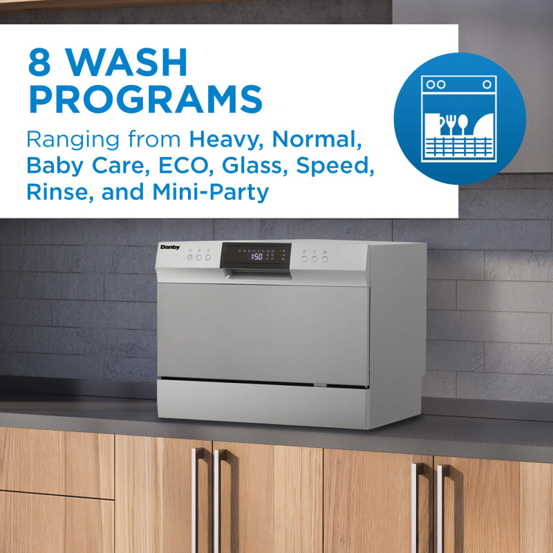 6 Place Setting Countertop Dishwasher in Silver view 22