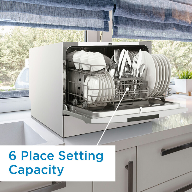 6 Place Setting Countertop Dishwasher in Silver view 20