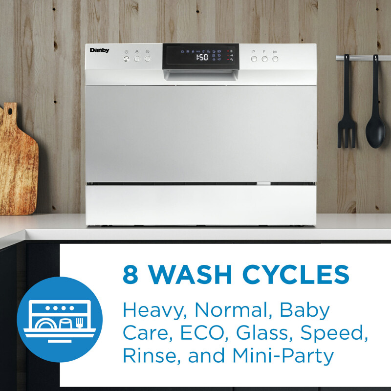 6 Place Setting Countertop Dishwasher in Silver view 2