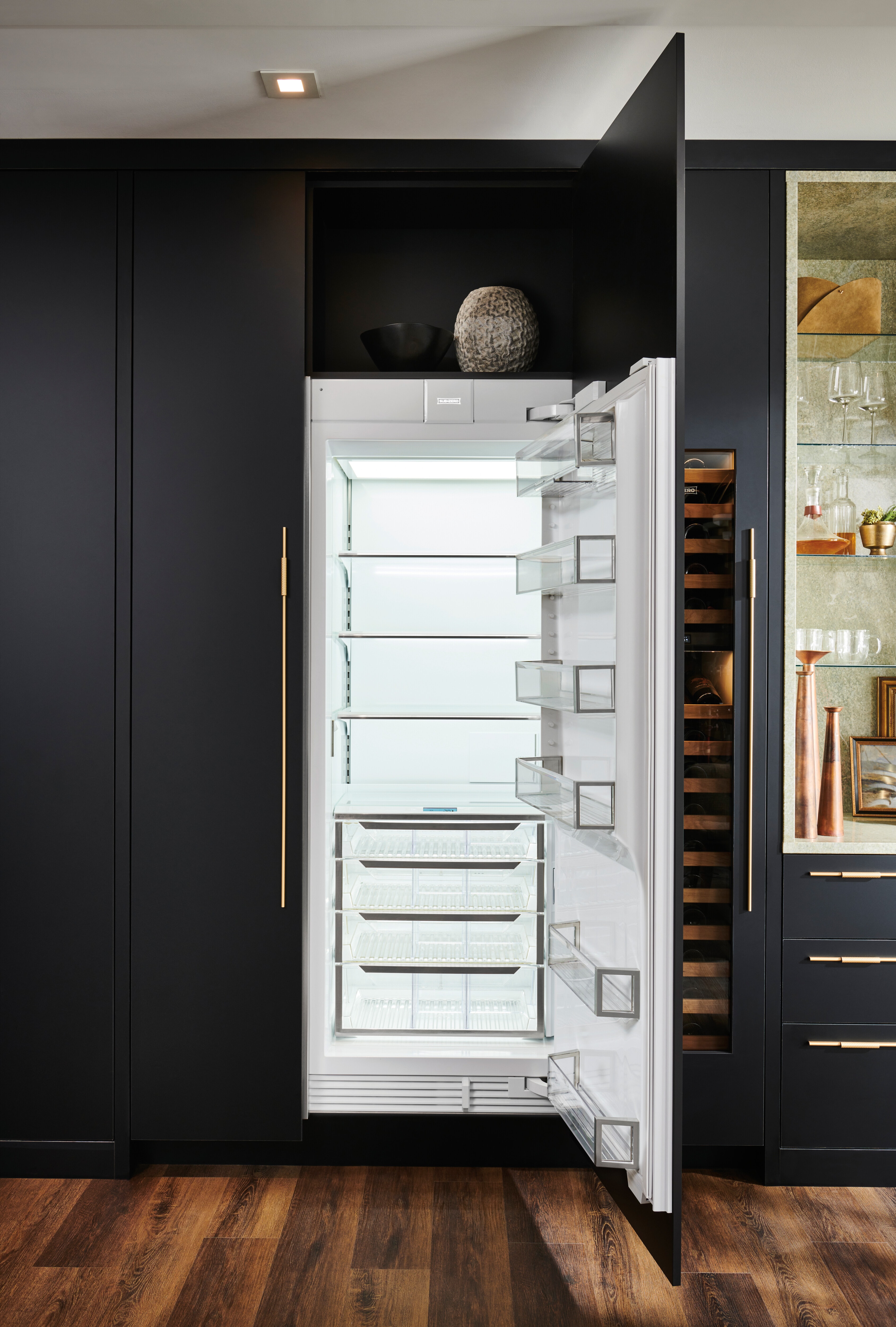 30" Designer Column Refrigerator with Internal Dispenser - Left Hinge DEC3050RIDL