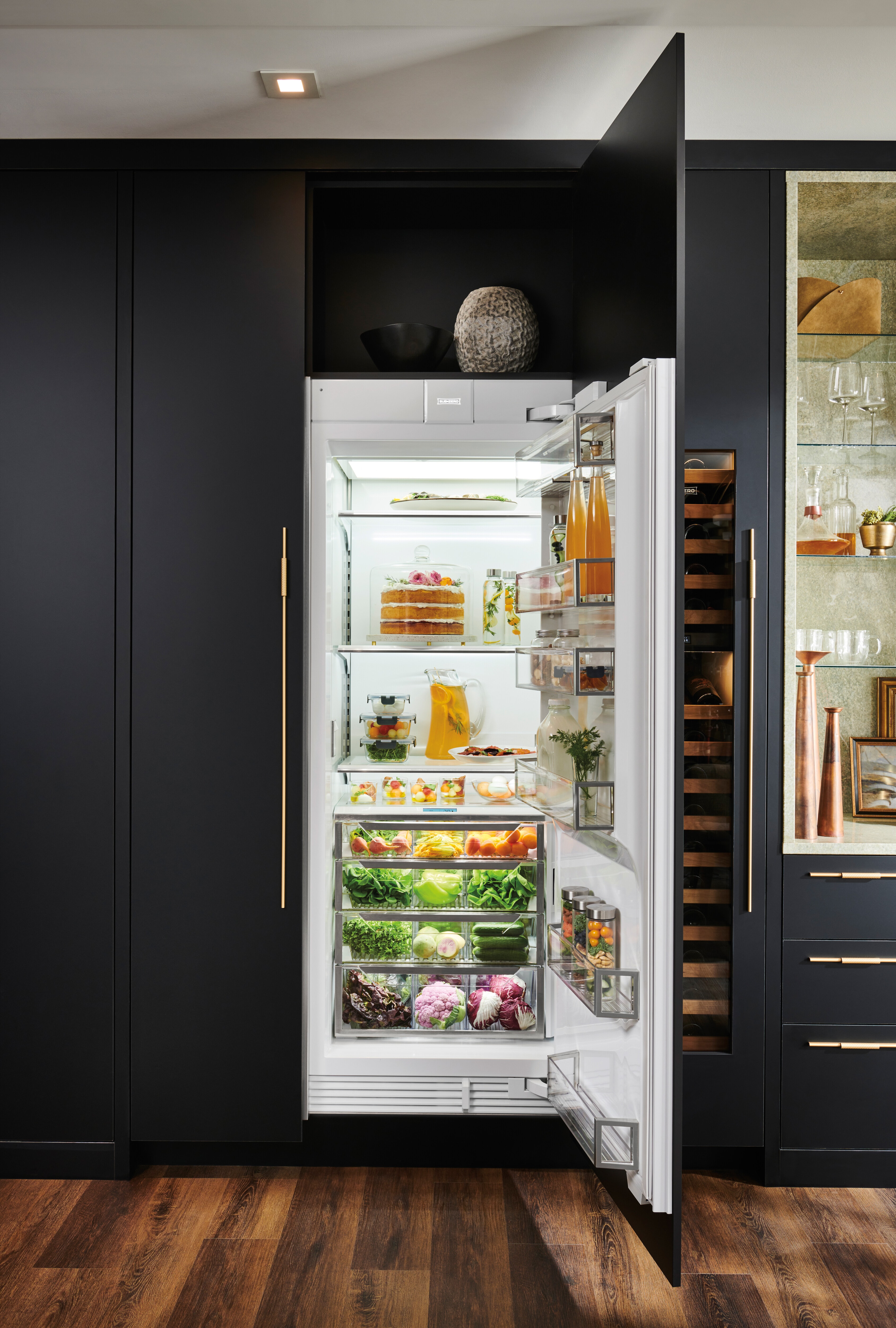 30" Designer Column Refrigerator with Internal Dispenser - Left Hinge DEC3050RIDL