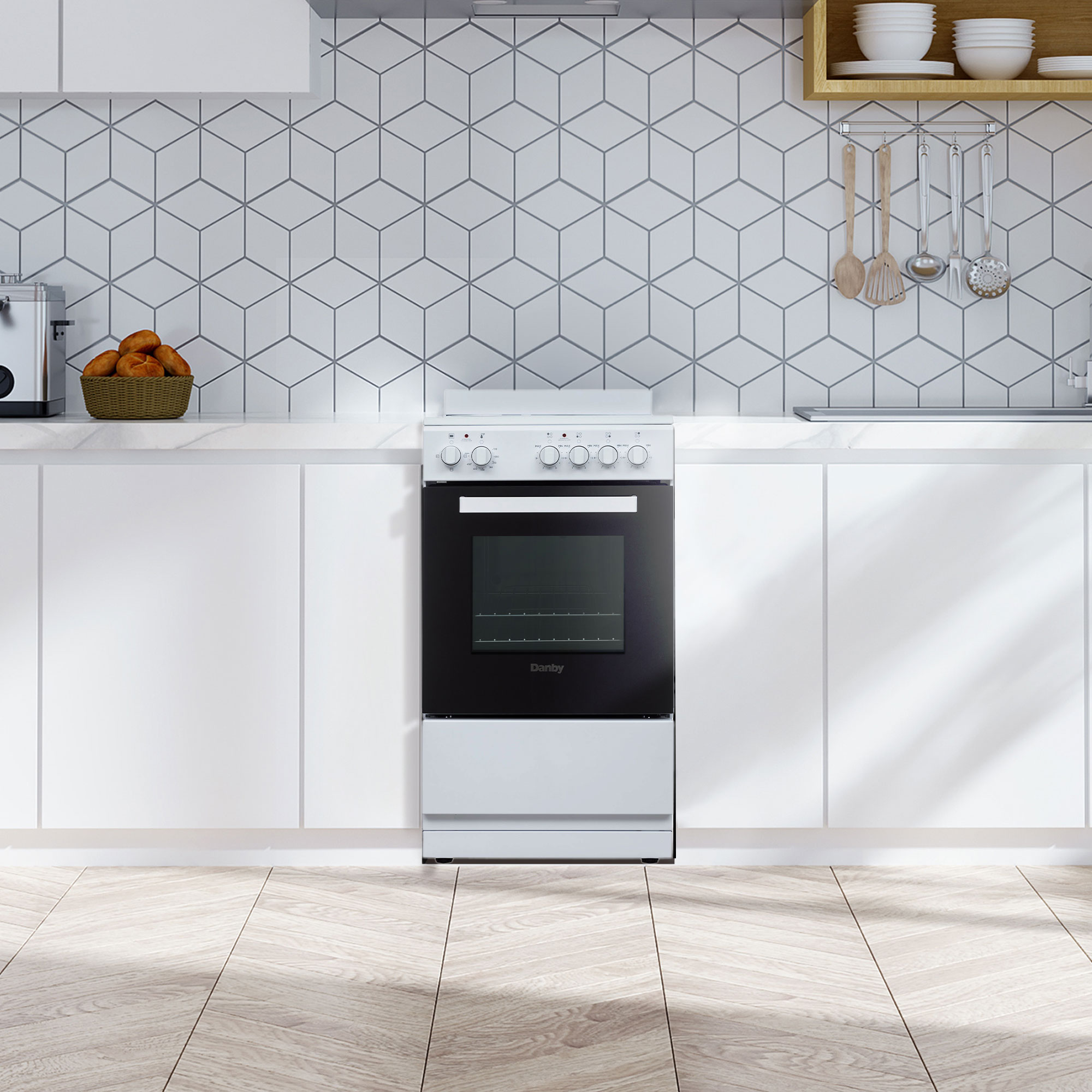 20″ Wide Electric Range in White view 5