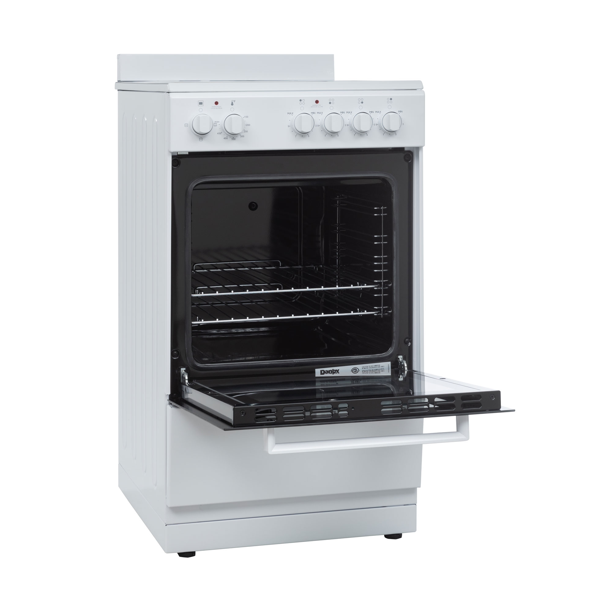 20″ Wide Electric Range in White view 7