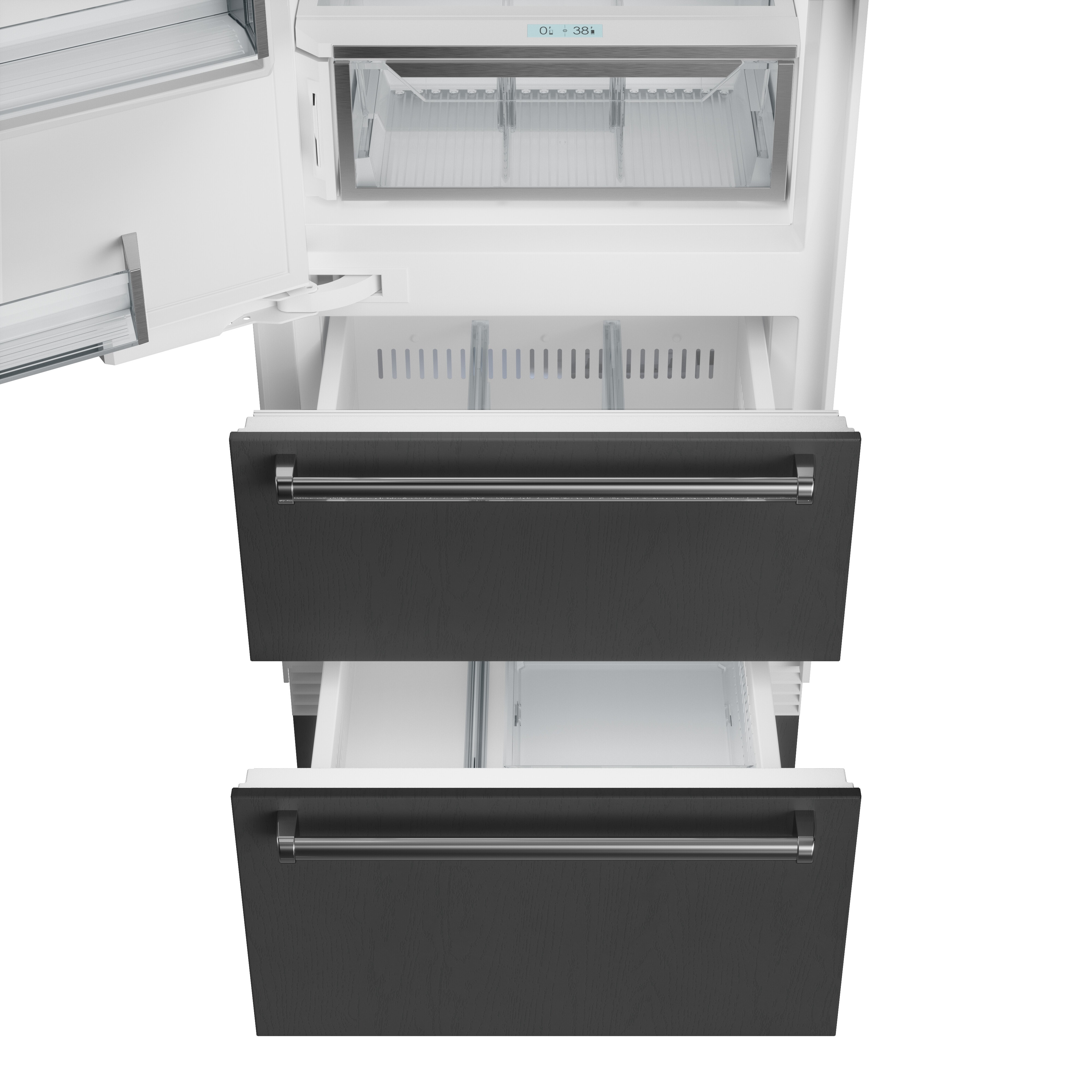 30" Designer Over-and-Under Refrigerator/Freezer with Ice Maker and Internal Dispenser - Panel Ready DET3050CIIDL
