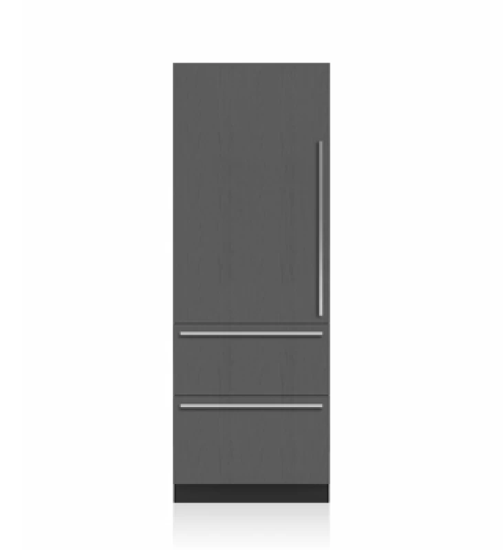 30" Designer Over-and-Under Refrigerator with Internal Dispenser - Left Hinge DET3050RIDL