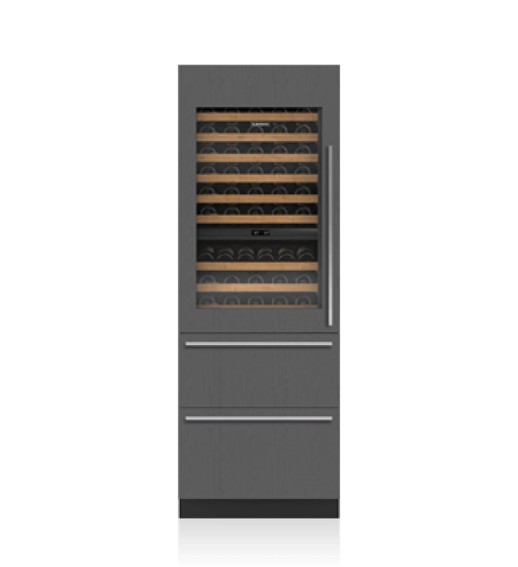 30" Designer Wine Storage with Refrigerator Drawers - Right Hinge DET3050WRAR