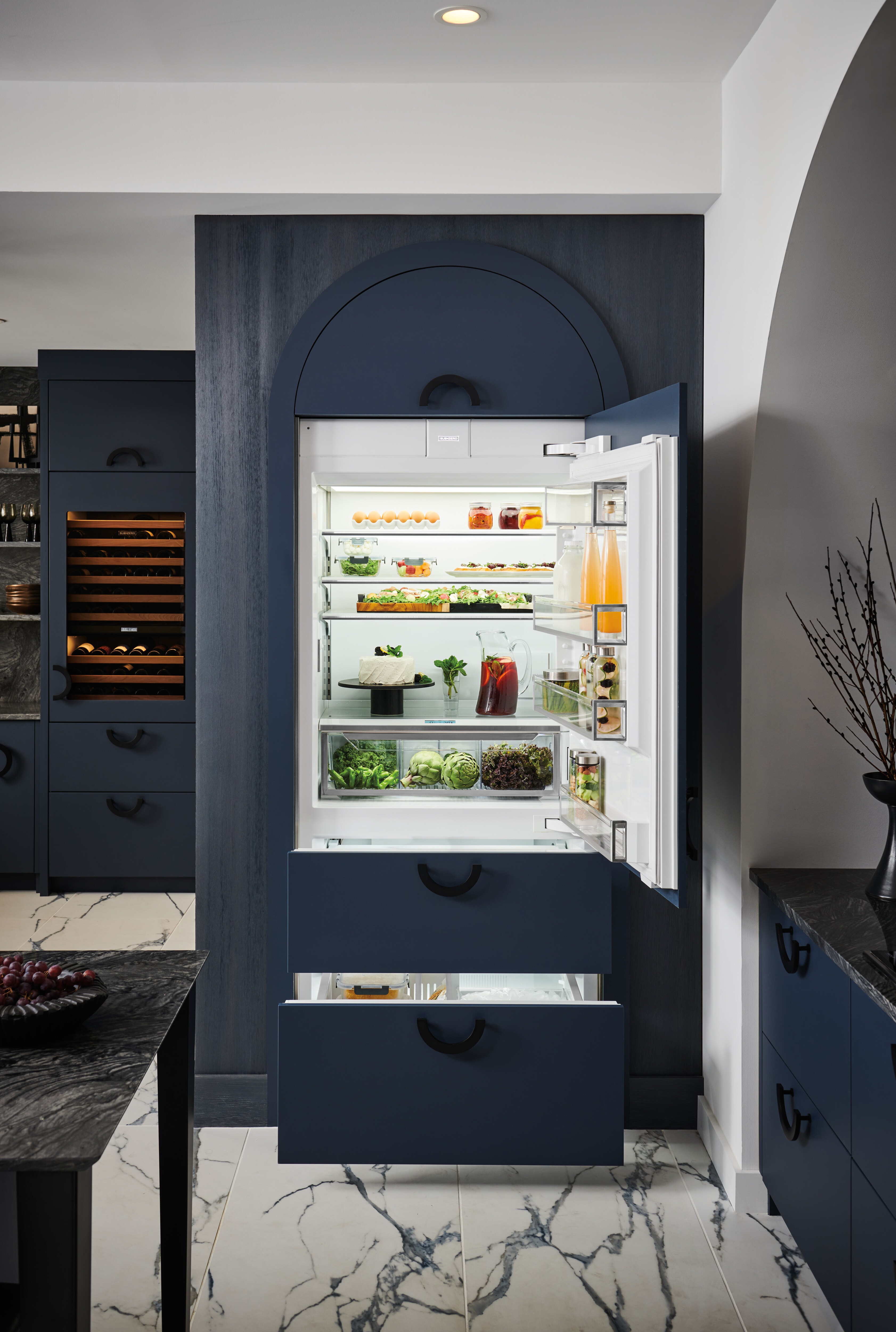 36" Designer Over-and-Under Refrigerator/Freezer with Ice Maker and Internal Dispenser - Panel Ready DET3650CIIDL