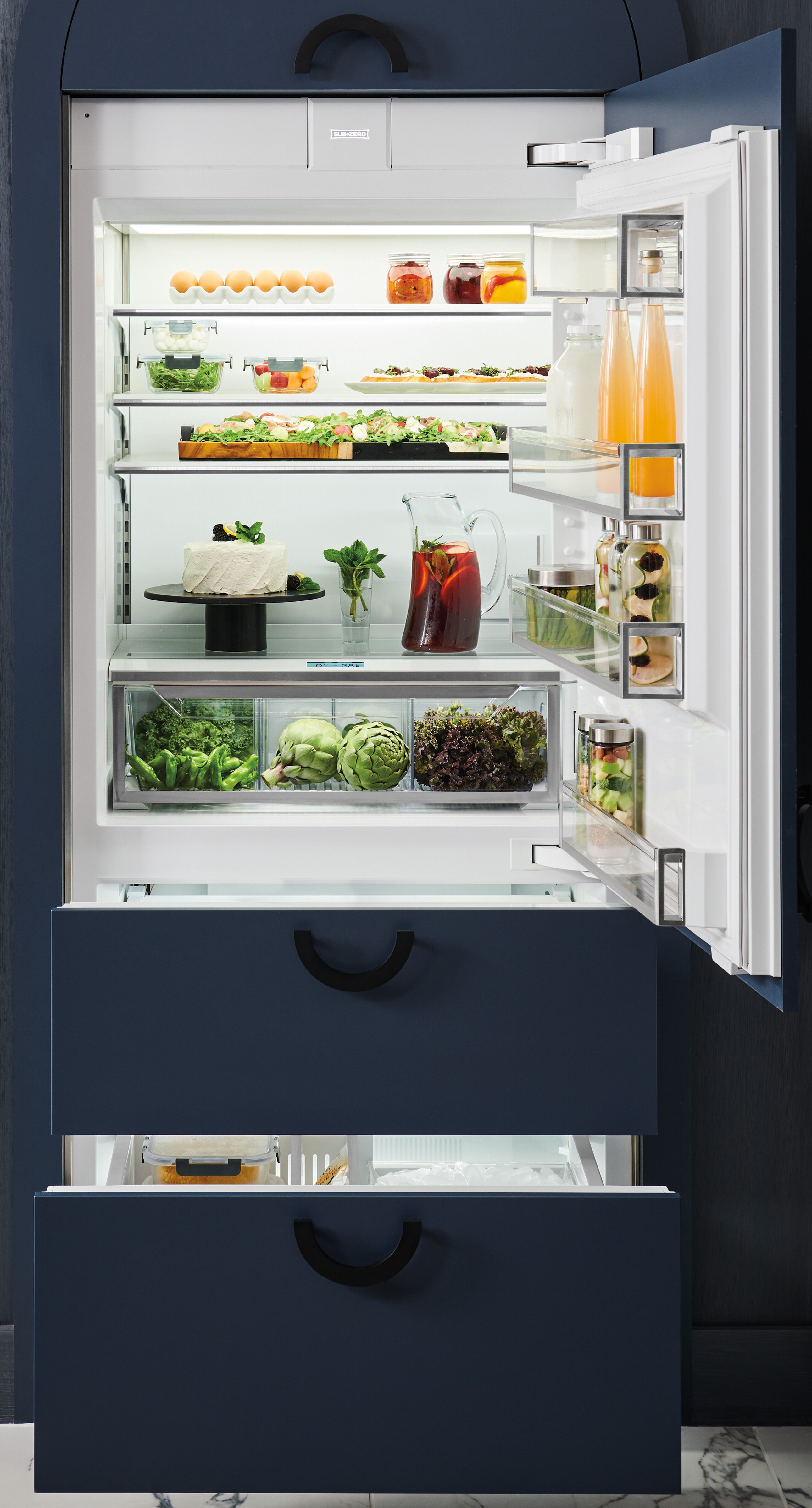 36" Designer Over-and-Under Refrigerator/Freezer with Ice Maker - Panel Ready DET3650CIR