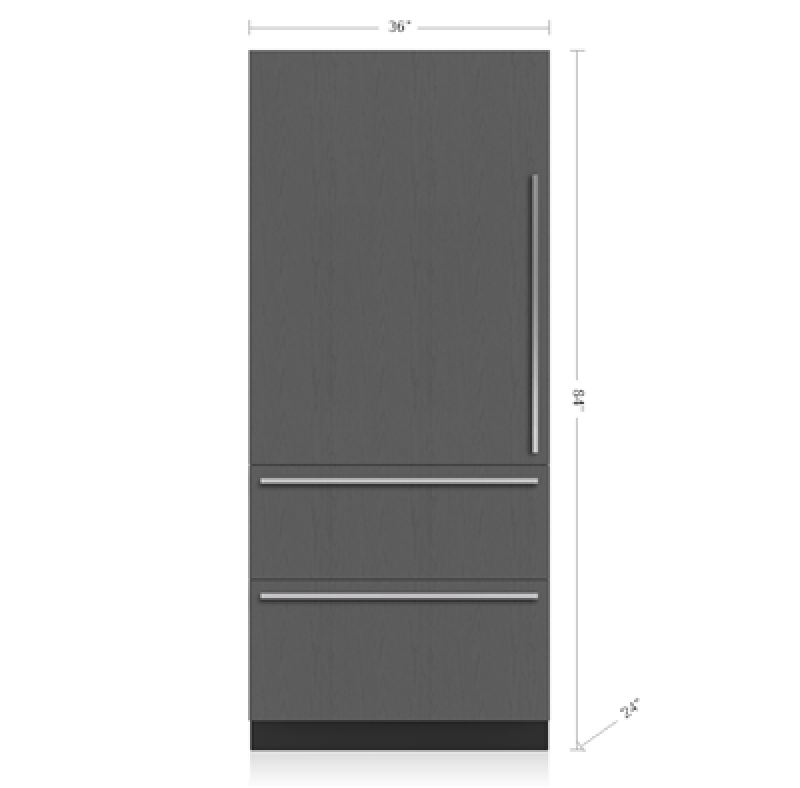 36" Designer Over-and-Under Refrigerator Internal Dispenser - Right Hinge DET3650RIDR