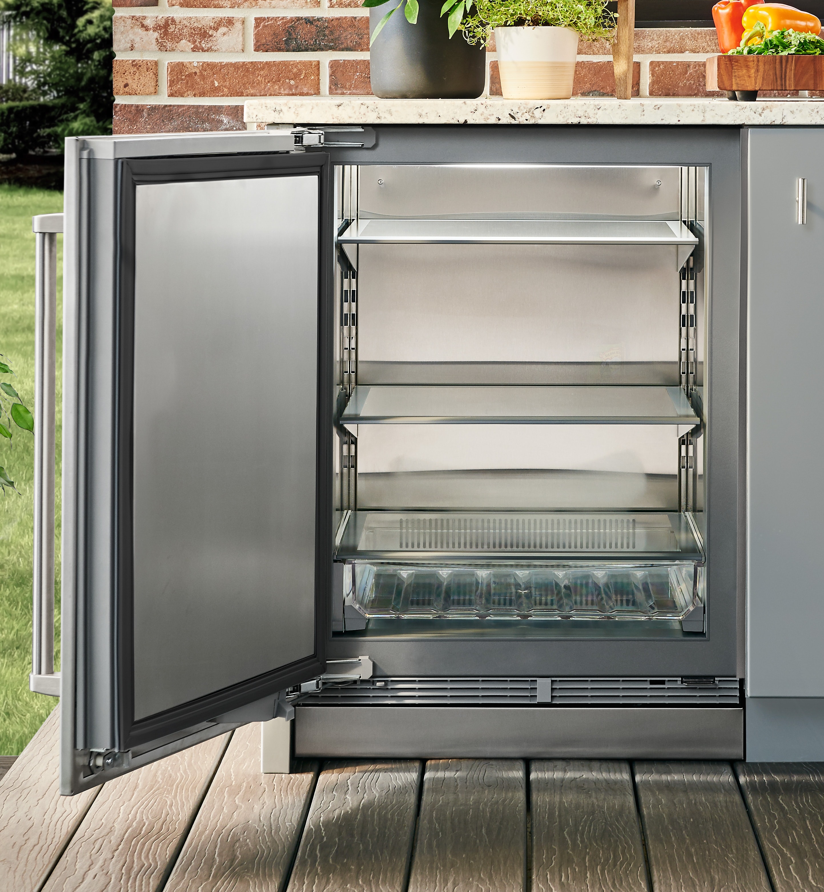 Sub-Zero 24" Outdoor Undercounter Refrigerator – Panel Ready - Right Hinge Stainless DEU2450ROR Picture 1