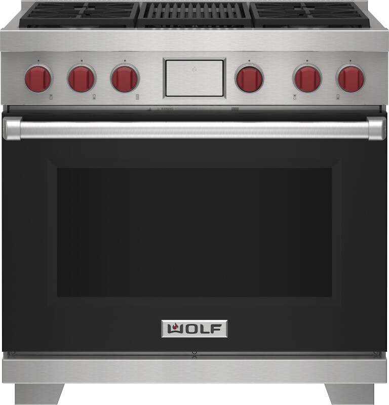36" Dual Fuel Range - 4 Burners and Infrared Charbroiler DF36450CSPLP