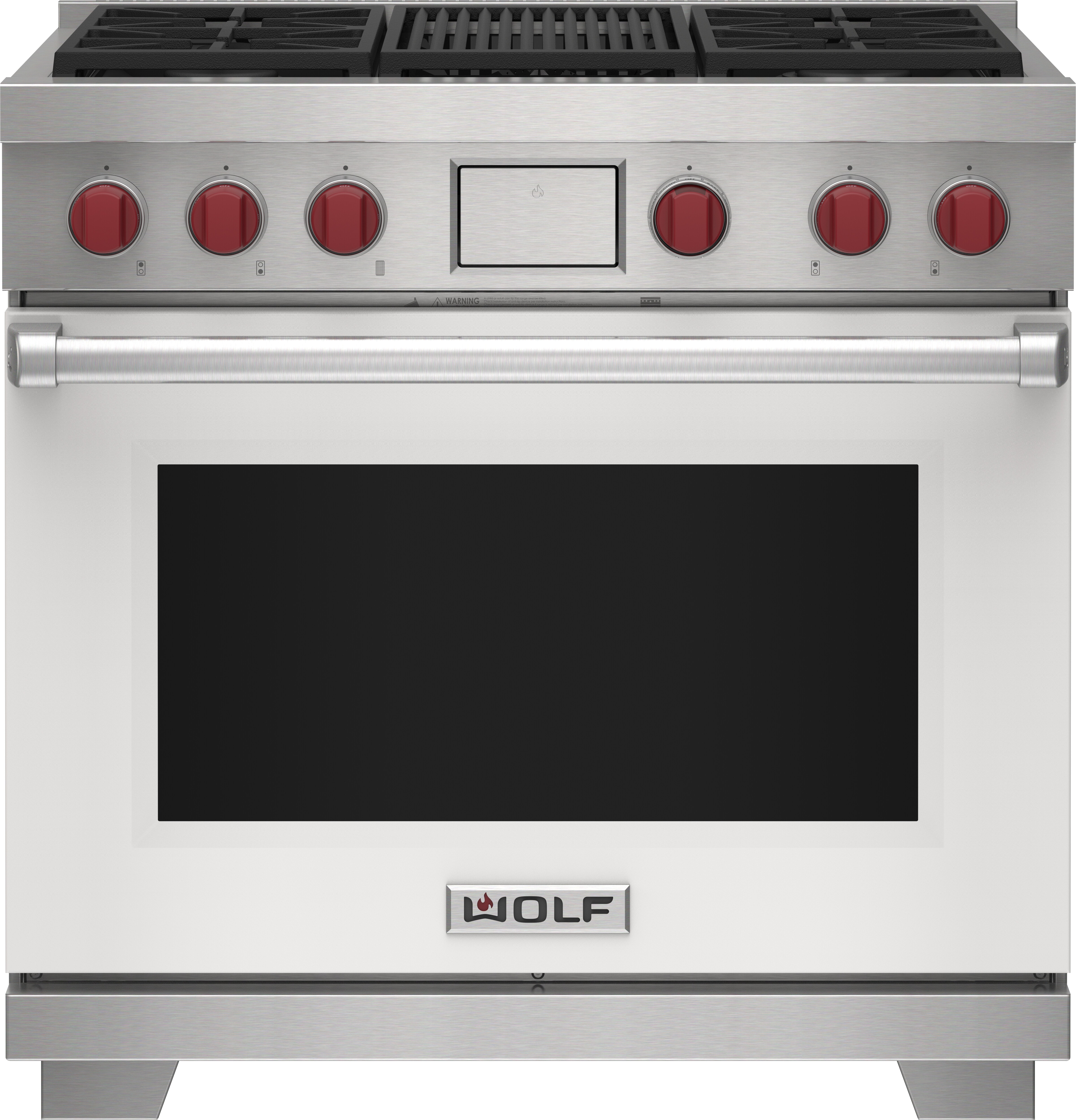 36" Dual Fuel Range - 4 Burners and Infrared Charbroiler DF36450CWHPLP