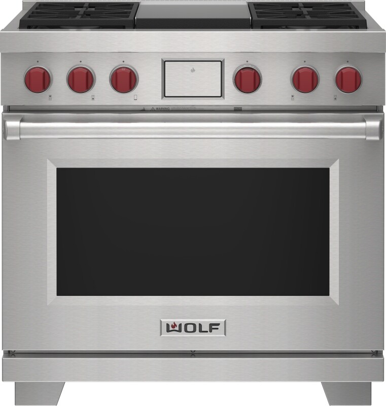 36" Dual Fuel Range - 4 Burners and Infrared Griddle DF36450GSP