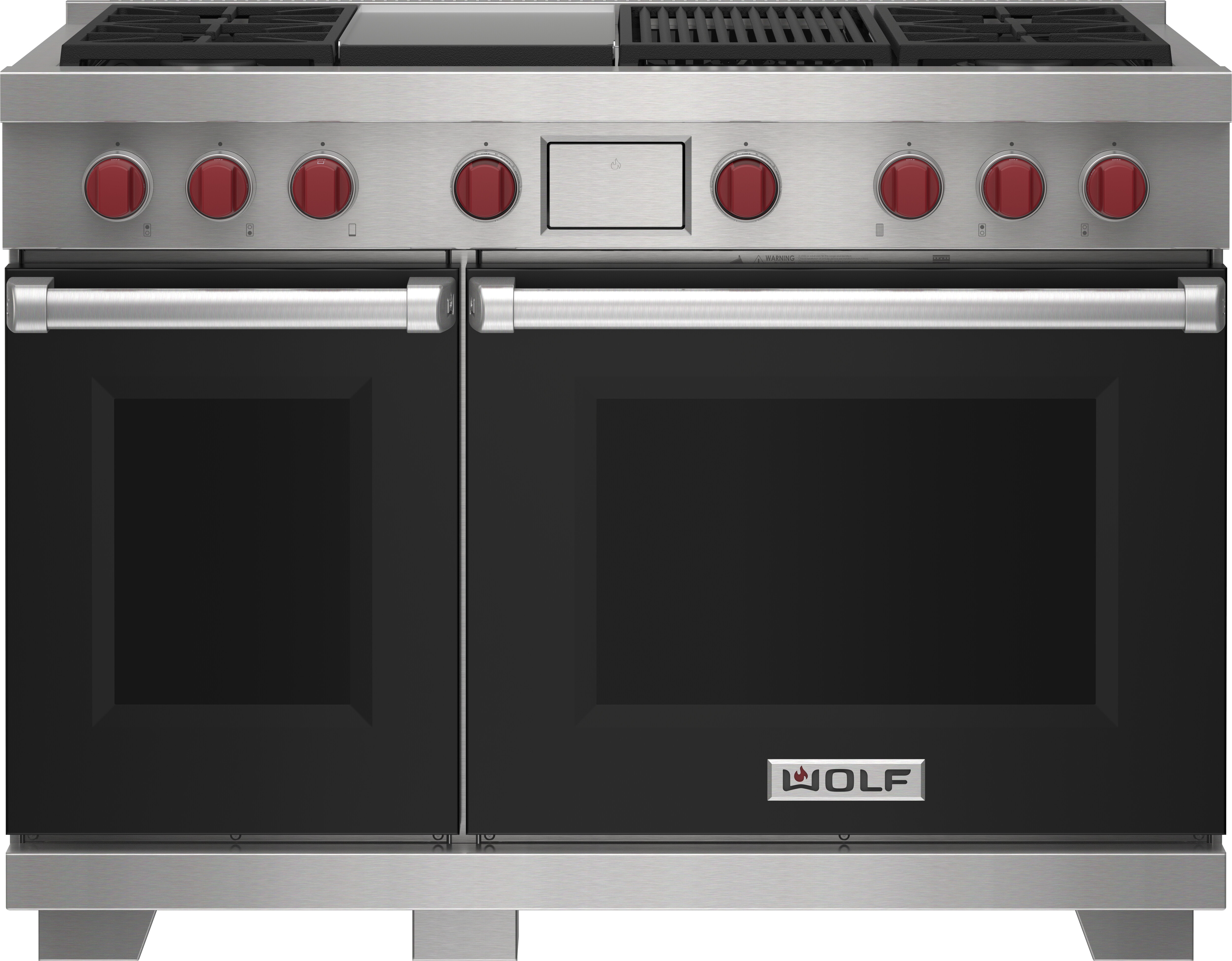 48" Dual Fuel Range - 4 Burners, Infrared Charbroiler and Infrared Griddle DF48450CGBKP