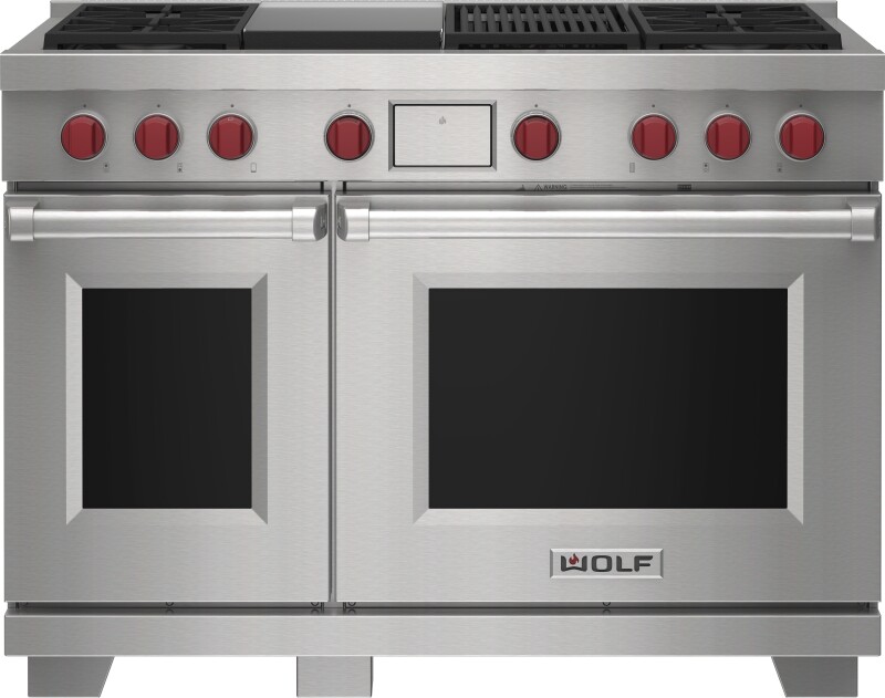 48" Dual Fuel Range - 4 Burners, Infrared Charbroiler and Infrared Griddle DF48450CGSP