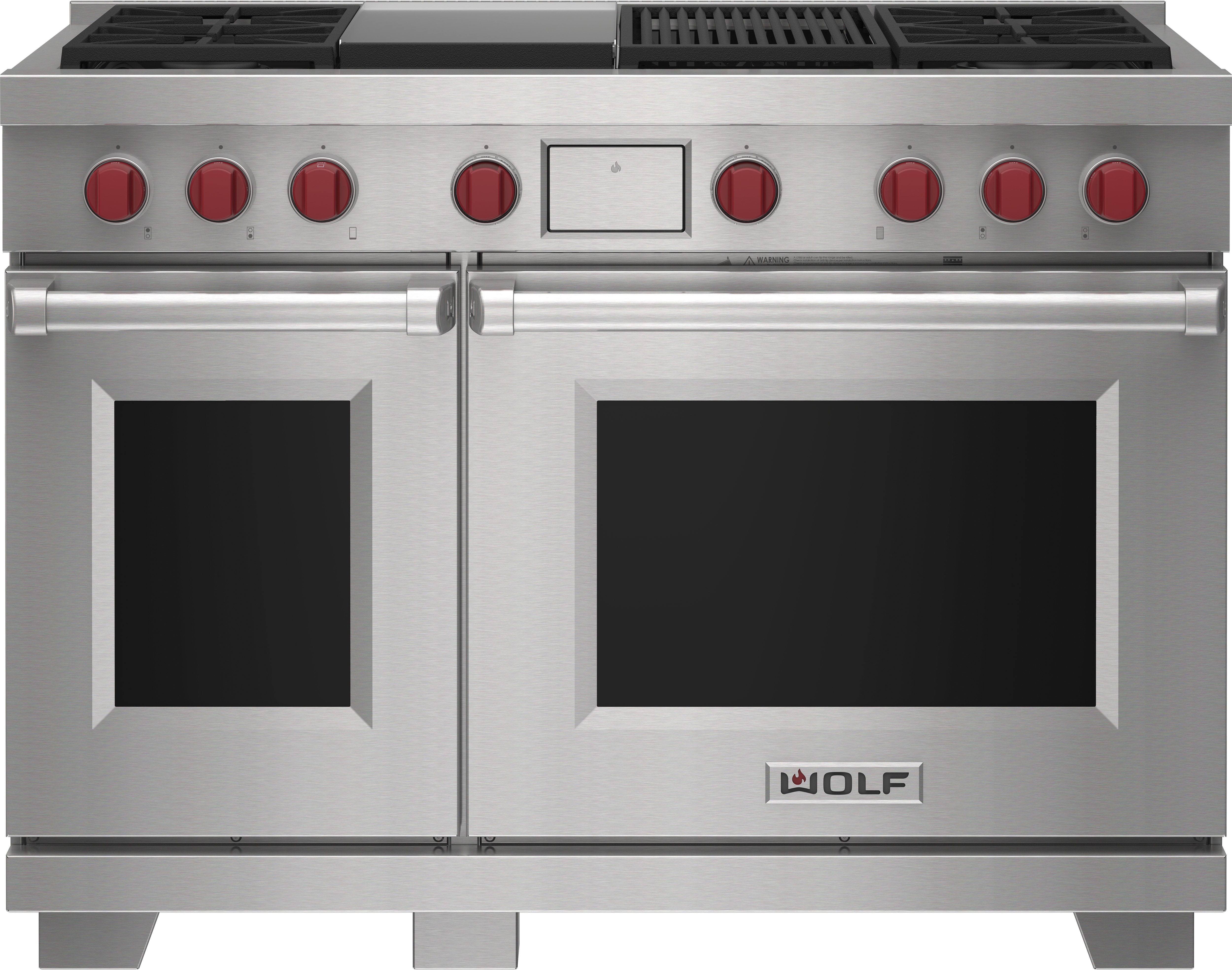 48" Dual Fuel Range - 4 Burners, Infrared Charbroiler and Infrared Griddle DF48450CGWHPLP
