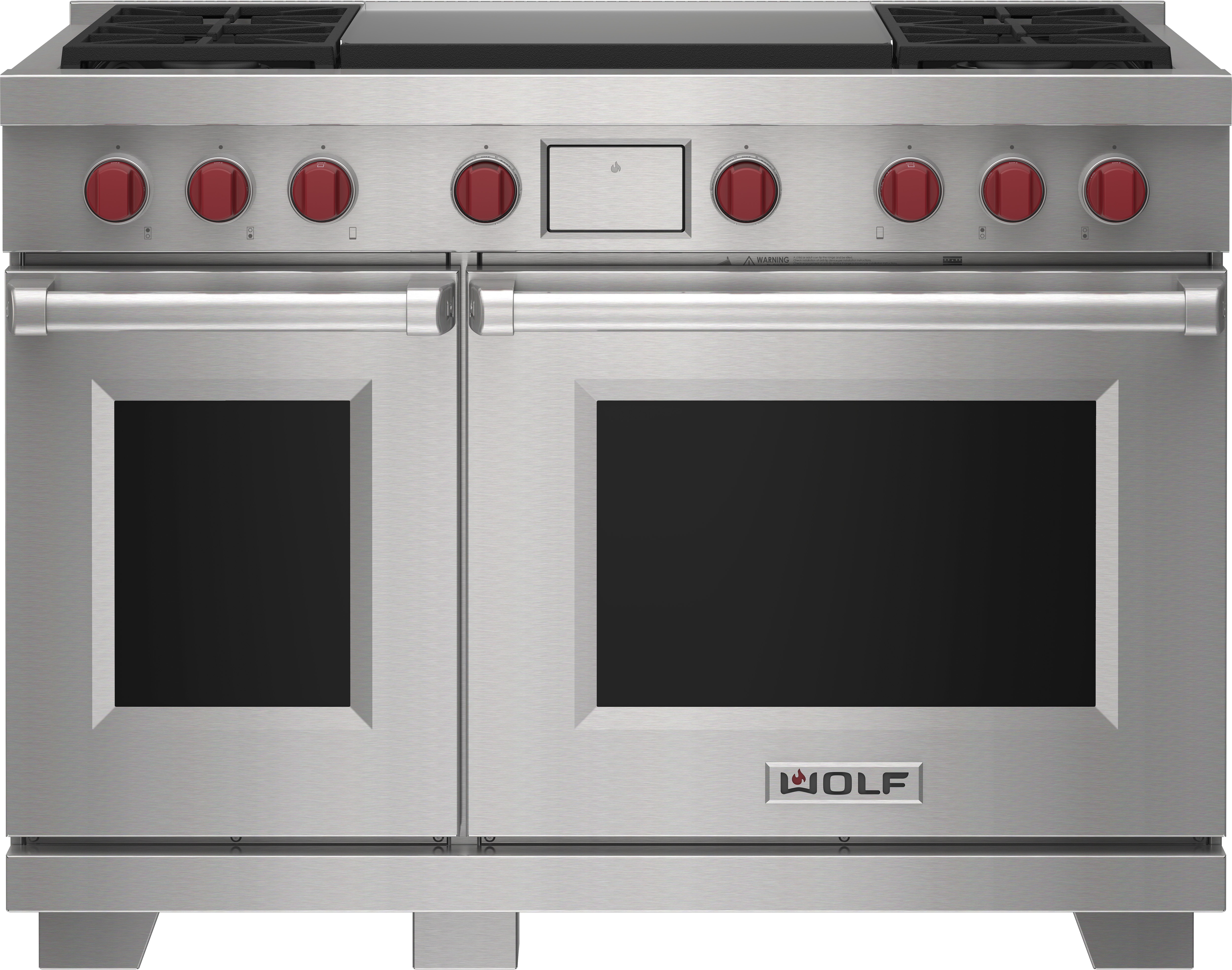 48" Dual Fuel Range - 4 Burners and Infrared Dual Griddle DF48450DGBKP