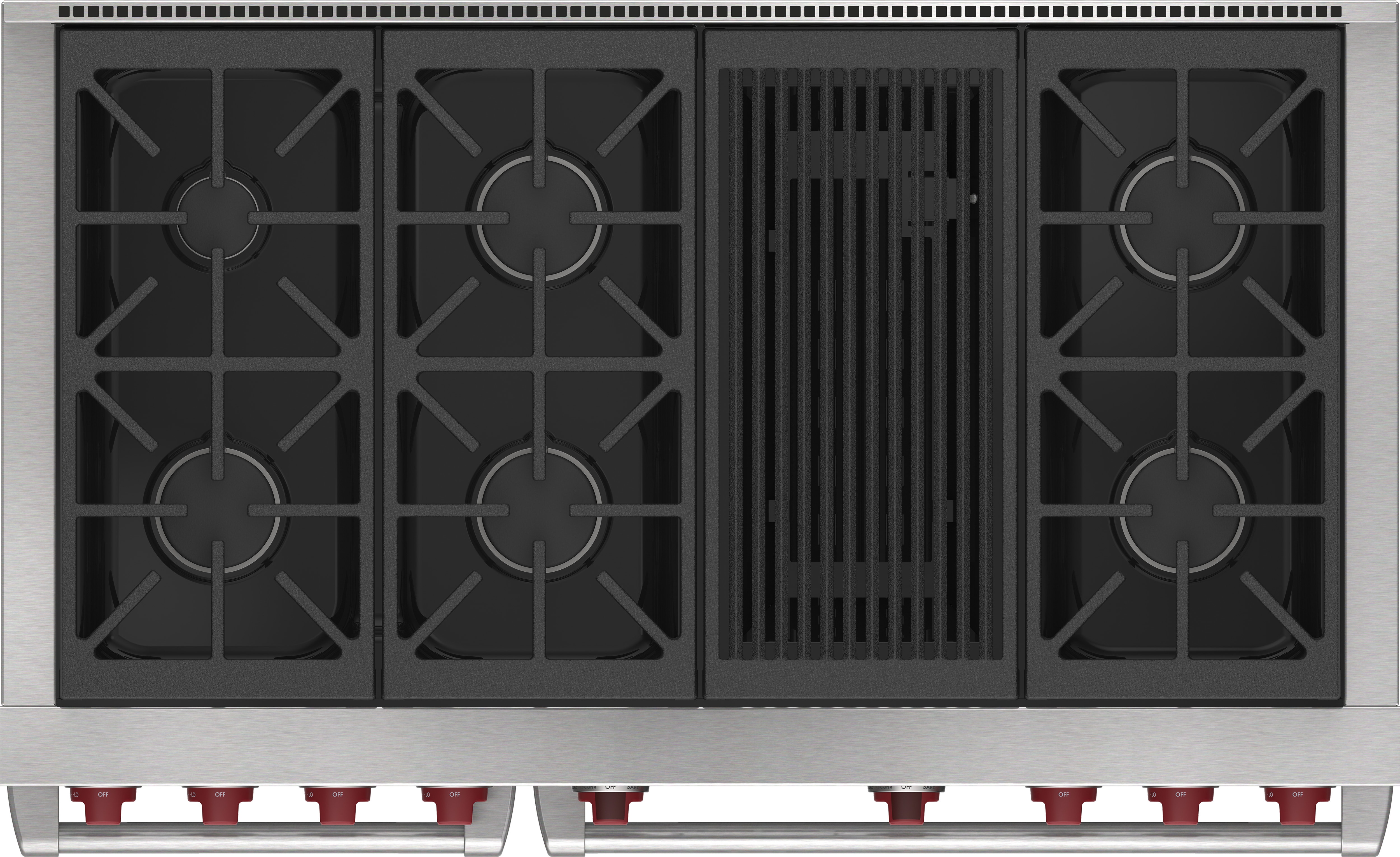 48" Dual Fuel Range - 6 Burners and Infrared Charbroiler DF48650CBKP