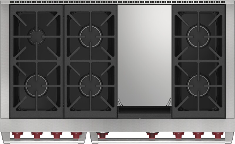 Wolf 48" Dual Fuel Range - 6 Burners and Infrared Griddle Stainless Steel DF48650GSPLP Picture 1