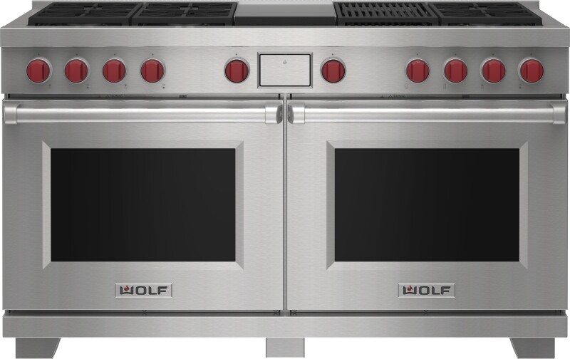 60" Dual Fuel Range - 6 Burners, Infrared Charbroiler and Infrared Griddle DF60650CGSPLP