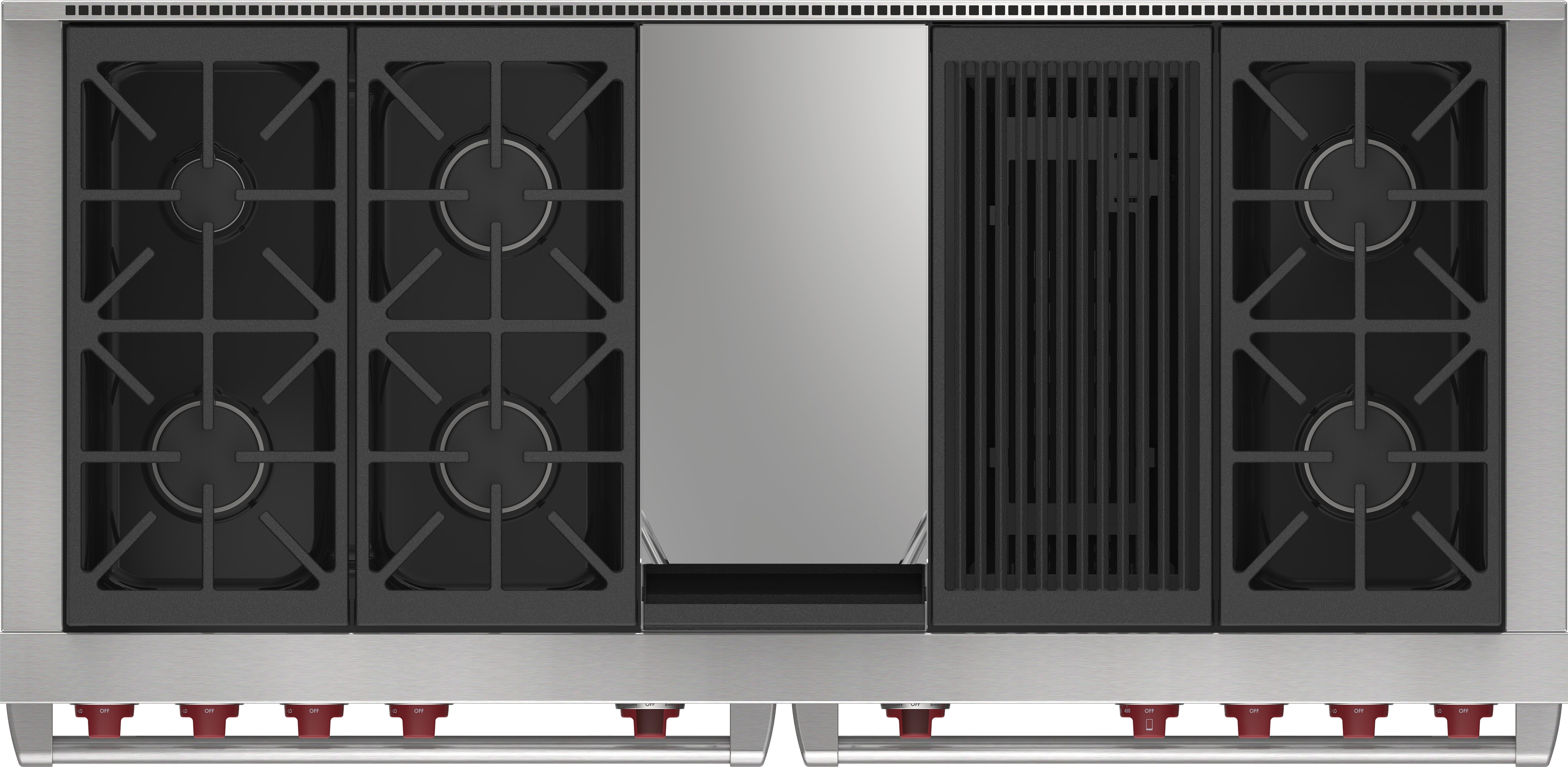 60" Dual Fuel Range - 6 Burners, Infrared Charbroiler and Infrared Griddle DF60650CGWHPLP