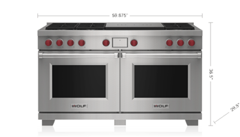 60" Dual Fuel Range - 6 Burners and French Top DF60650FSPLP