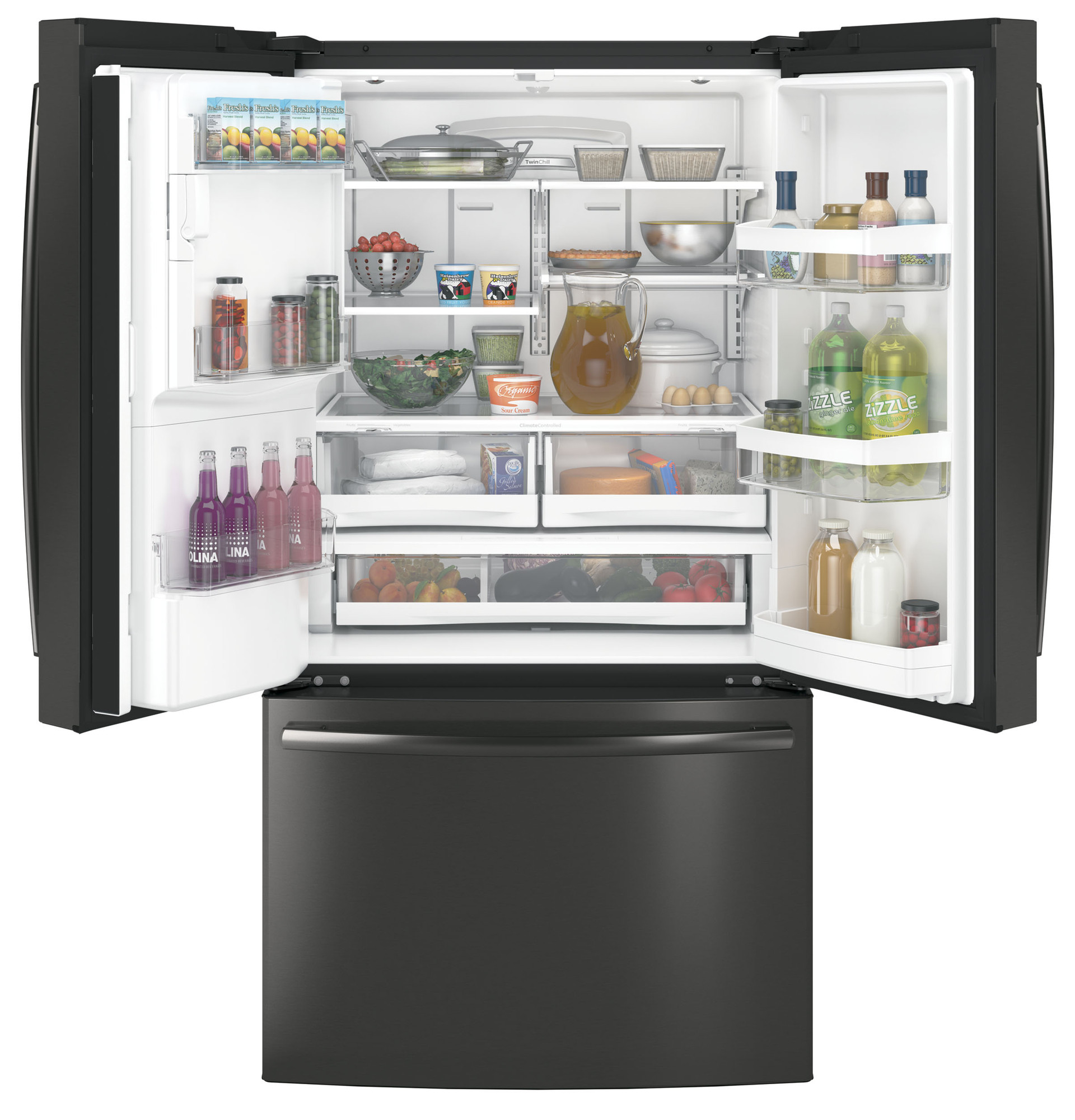 Adora series by GE 27.7 Cu. Ft. French-Door Refrigerator DFE28JBLTS, product image 2 of 9