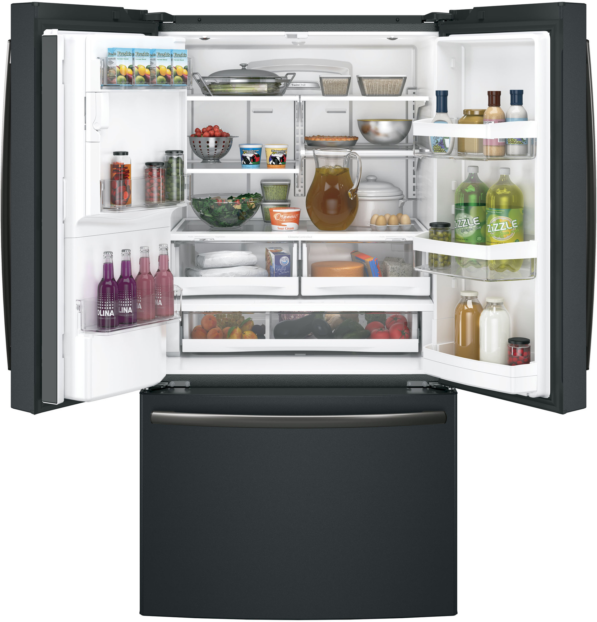 Adora series by GE 27.7 Cu. Ft. French-Door Refrigerator DFE28JELDS, product image 3 of 8