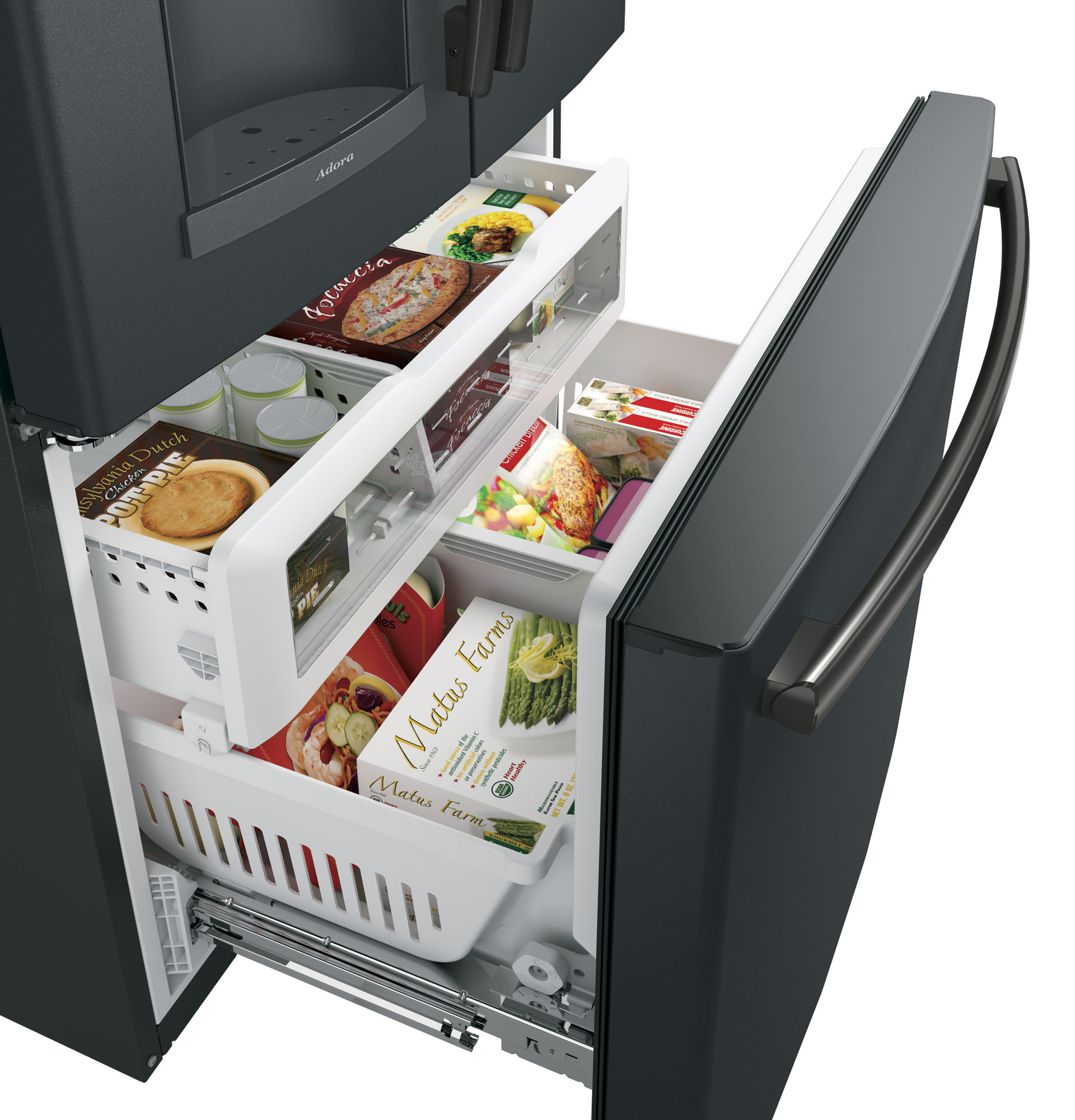 Adora series by GE 27.7 Cu. Ft. French-Door Refrigerator DFE28JELDS, product image 6 of 8