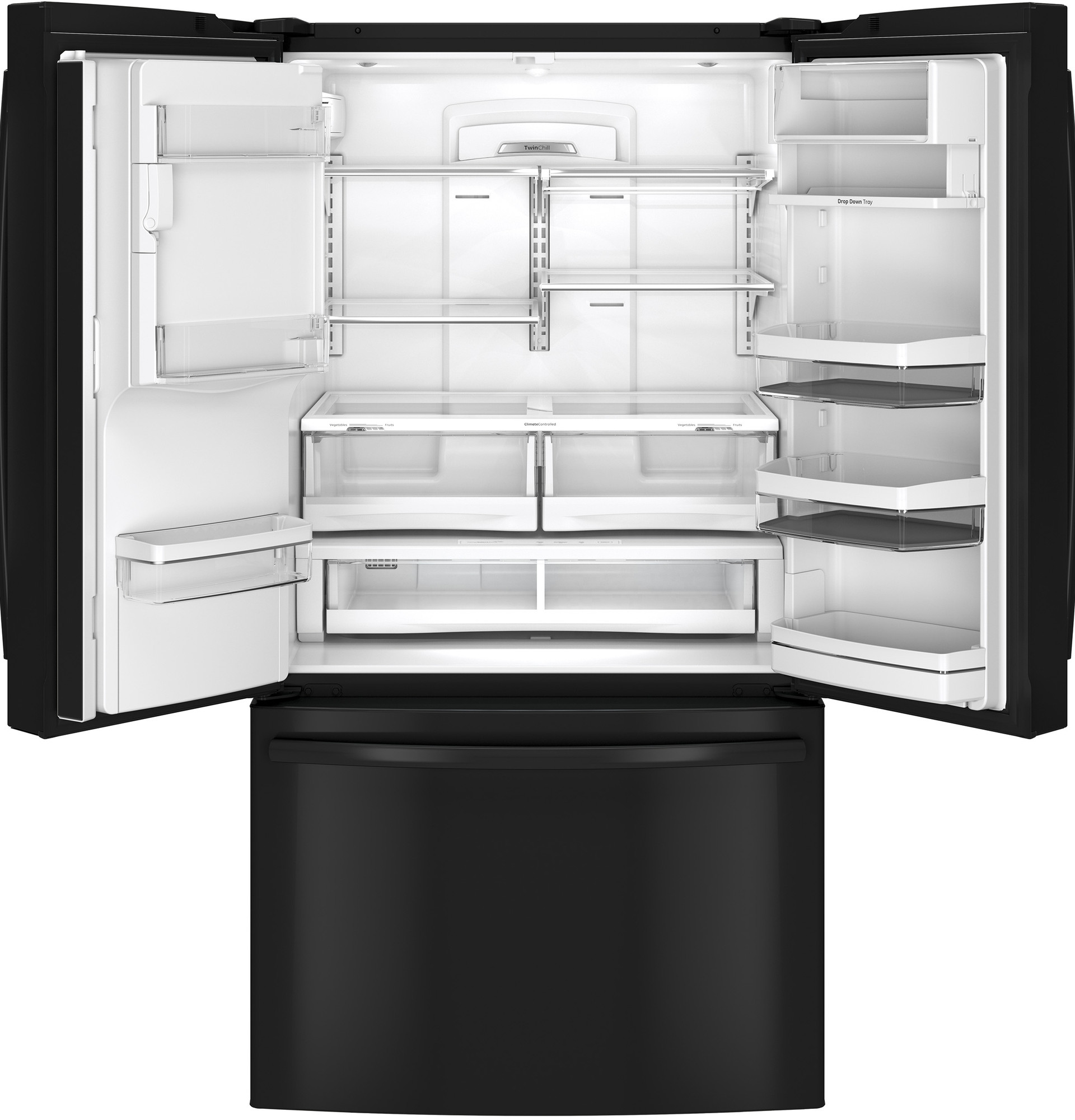 Adora series by GE 27.7 Cu. Ft. French-Door Refrigerator DFE28JGHBB, product image 3 of 10