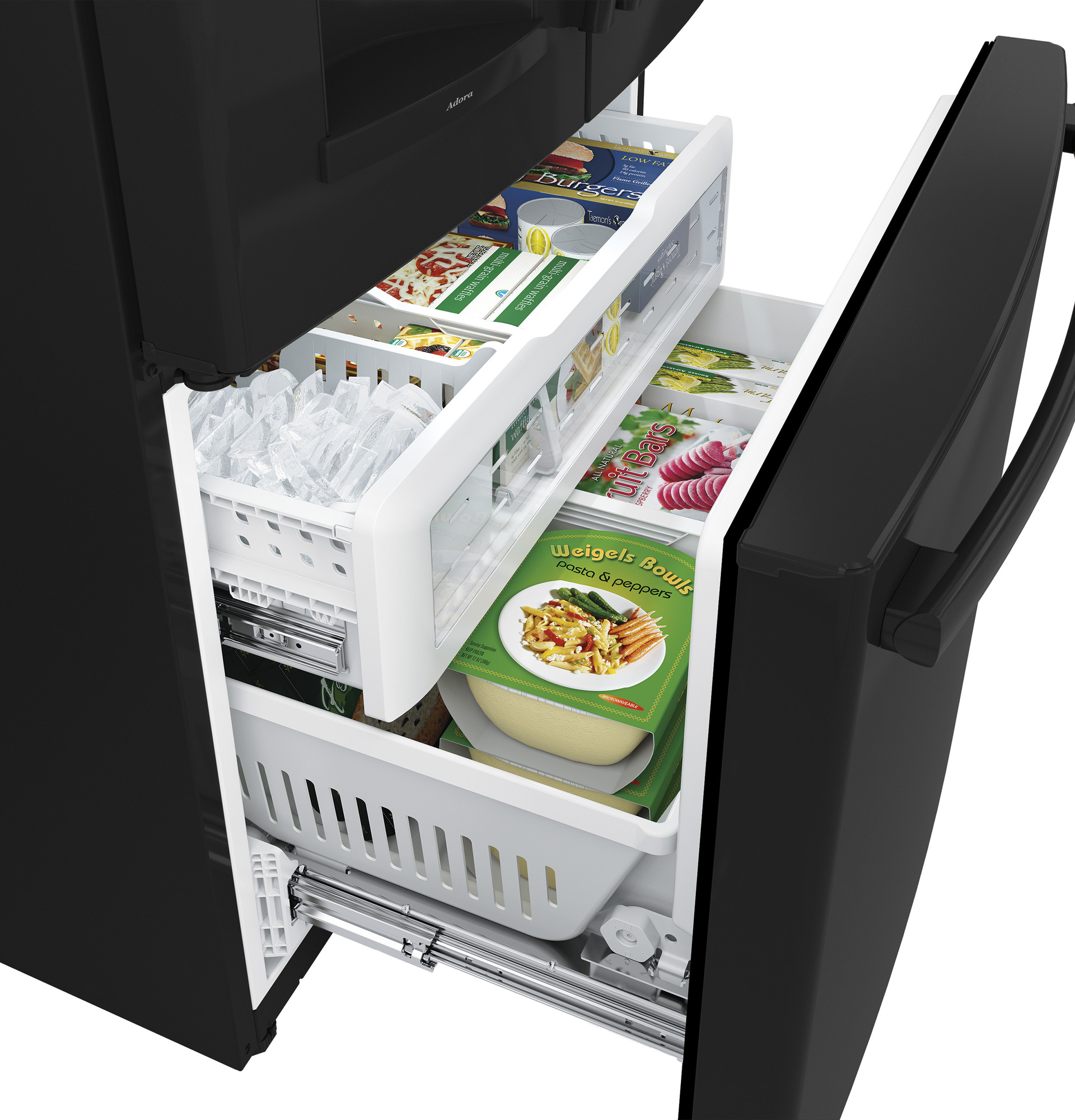 Adora series by GE 27.7 Cu. Ft. French-Door Refrigerator DFE28JGHBB, product image 6 of 10