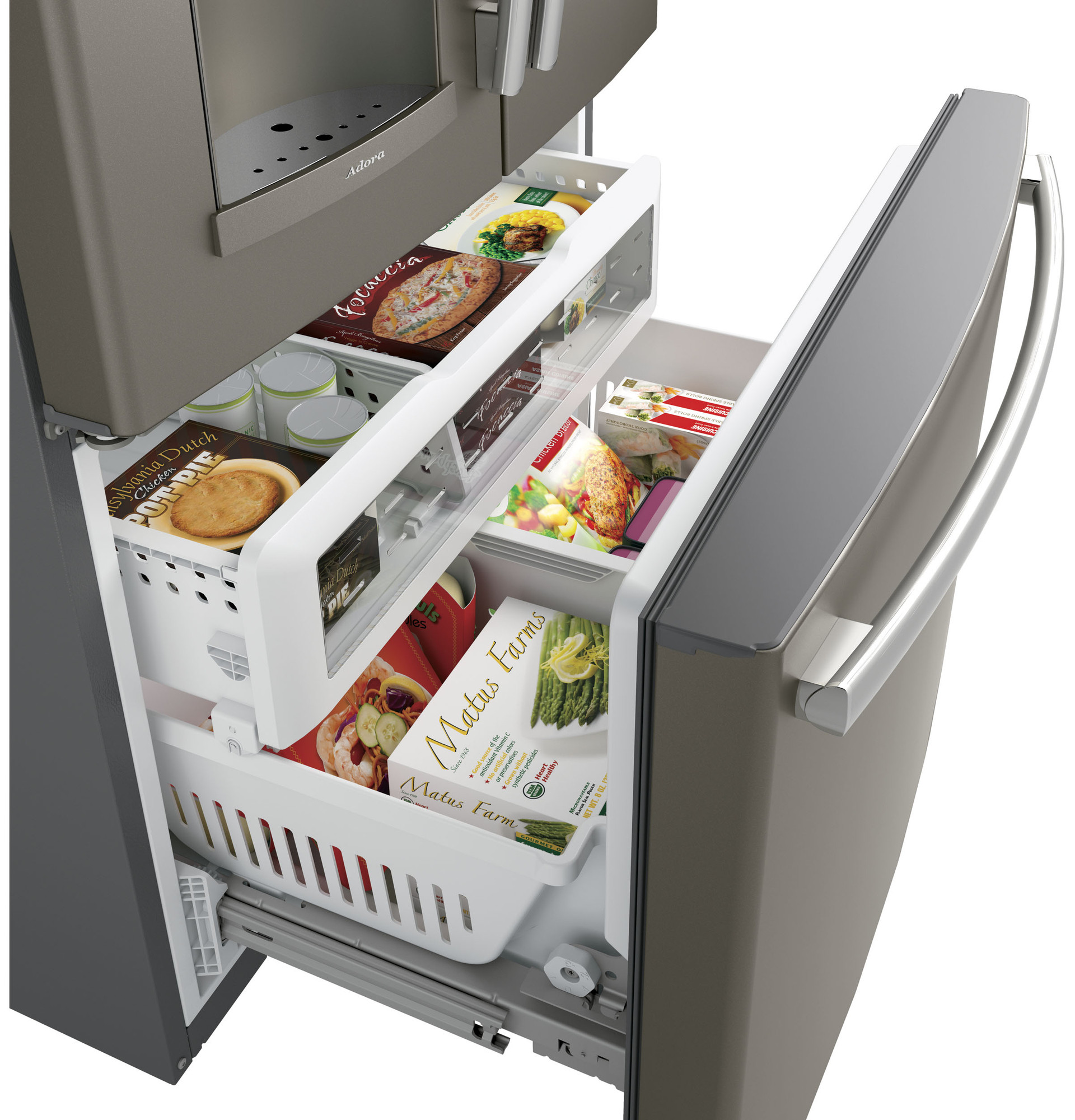 Adora series by GE 27.7 Cu. Ft. French-Door Refrigerator DFE28JMKES, product image 5 of 12