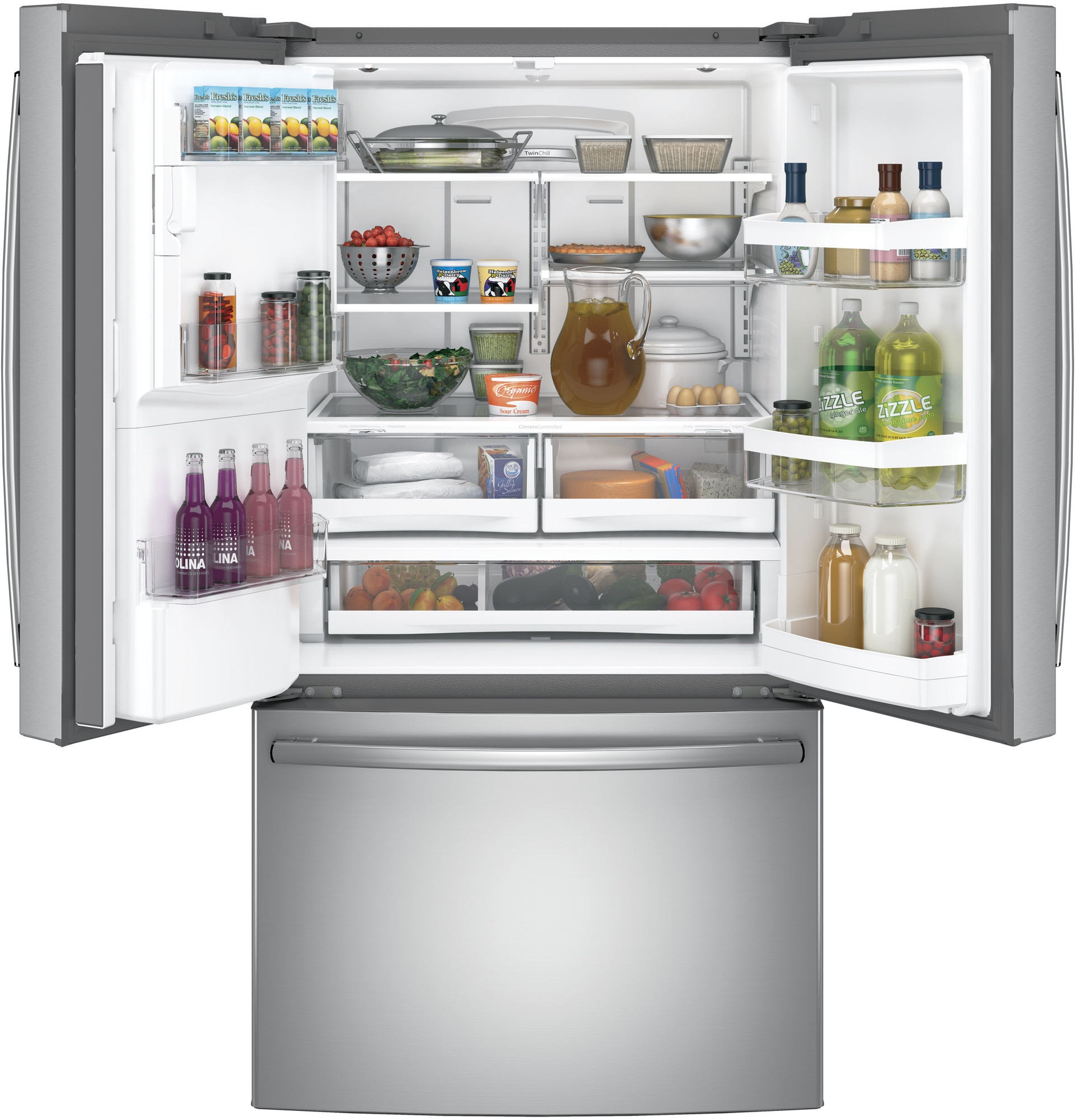 Adora series by GE 27.7 Cu. Ft. French-Door Refrigerator DFE28JSKSS, product image 2 of 11