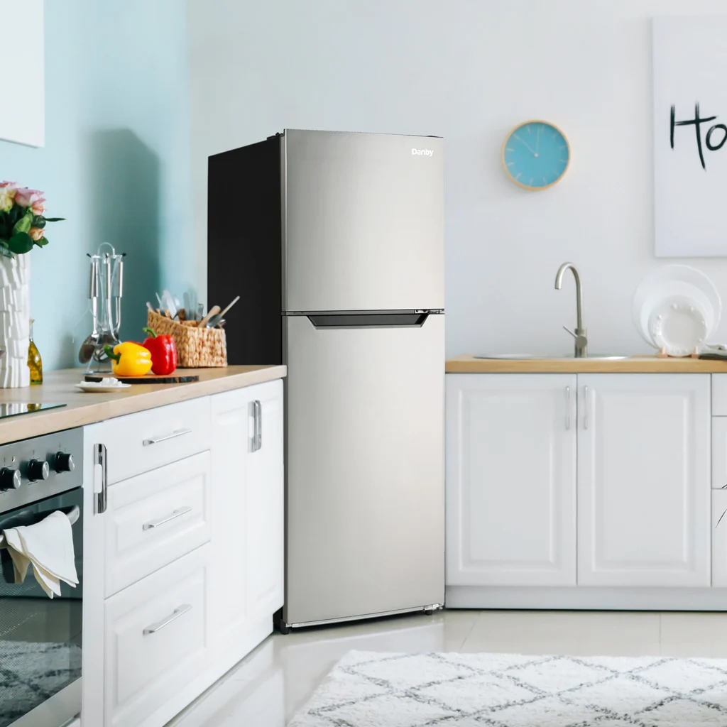 10.1 Cu. Ft. Top Mount Apartment Size Fridge Look DFF101B1BSLDB