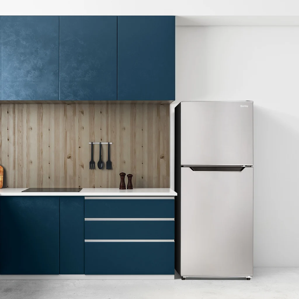 10.1 Cu. Ft. Top Mount Apartment Size Fridge Look DFF101B1BSLDB