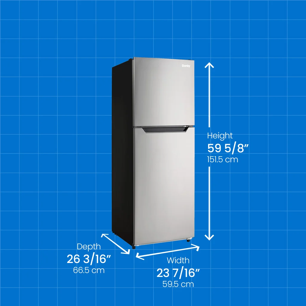 10.1 Cu. Ft. Top Mount Apartment Size Fridge Look DFF101B1BSLDB