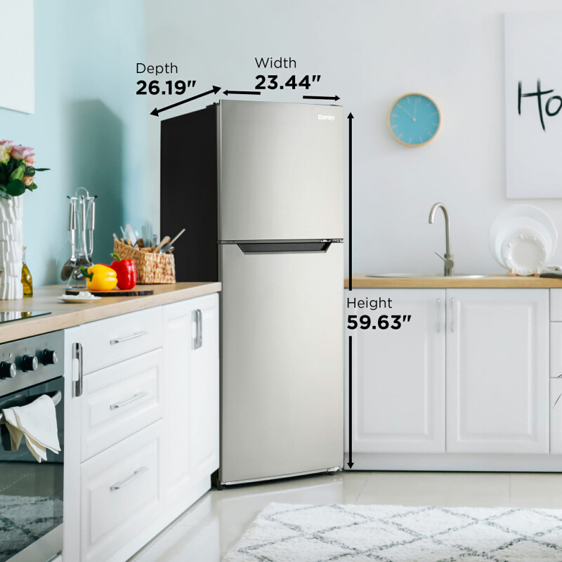 10.1 Cu. Ft. Top Mount Apartment Size Fridge Look DFF101B1BSLDB