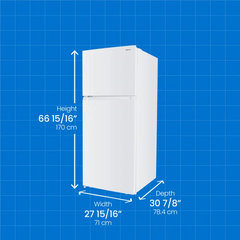 27-inch 18 Cu. Ft. Refrigerator Top Freezer Frost-free Left-hand Door DFF176B1WDBL