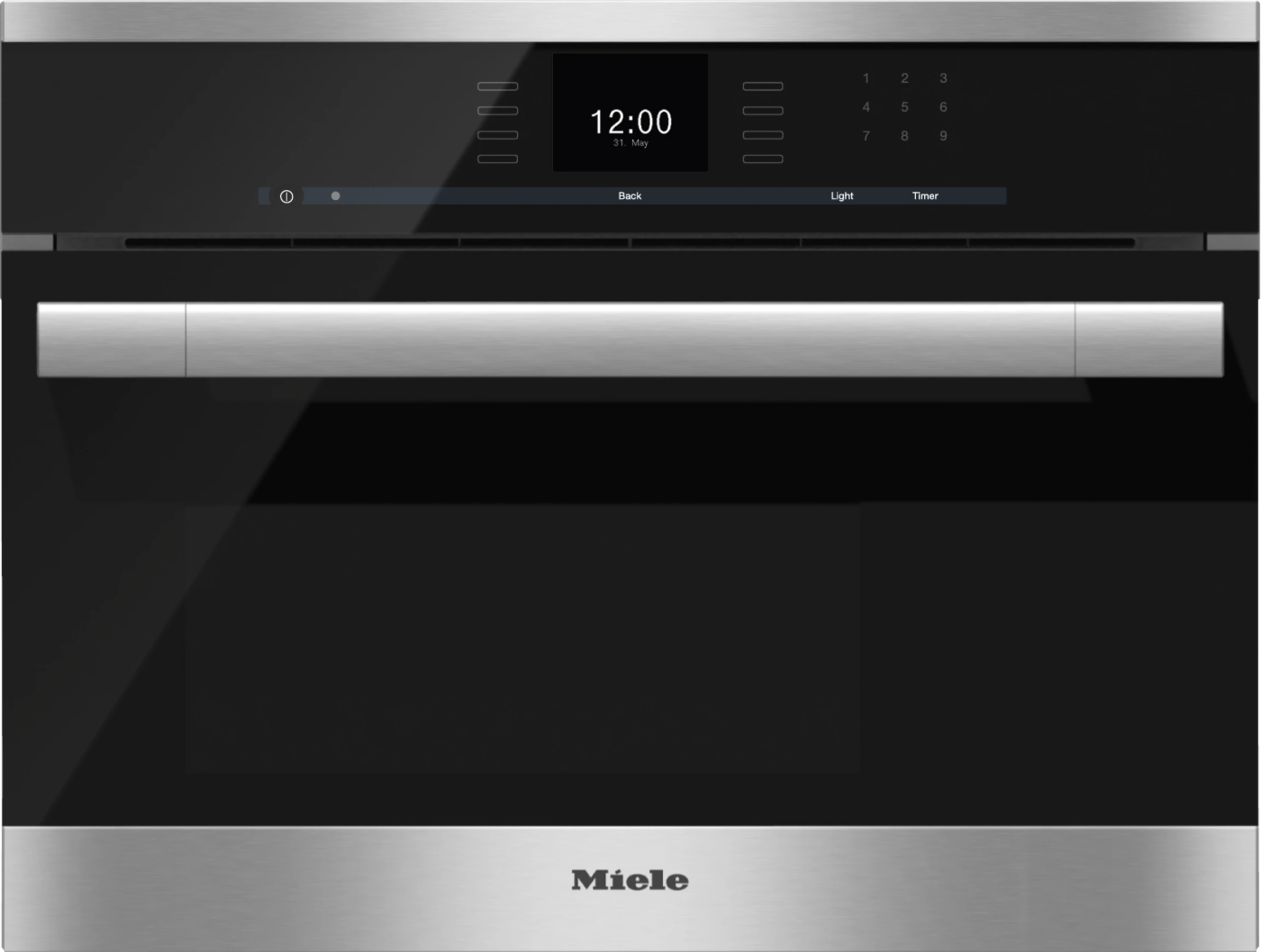Built‑in steam oven with a large text display and SensorTronic controls for extra convenience. DG6500