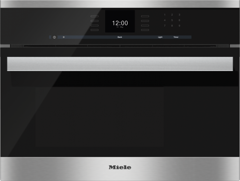 Built‑in steam oven with a large text display and SensorTronic controls for extra convenience. DG6600