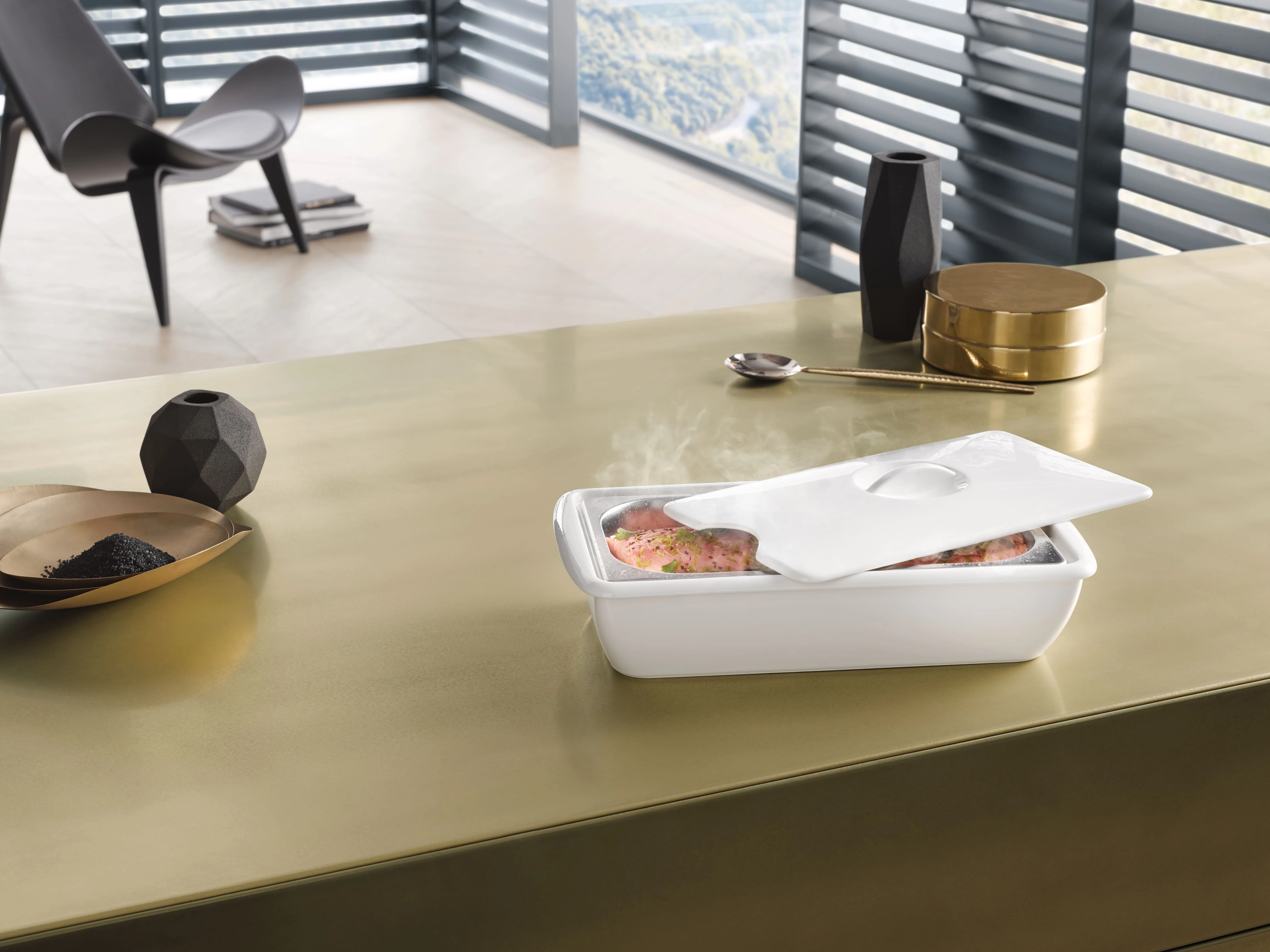 Serving dish for steam oven pan Food served in style, enjoyed hot. DGSE1