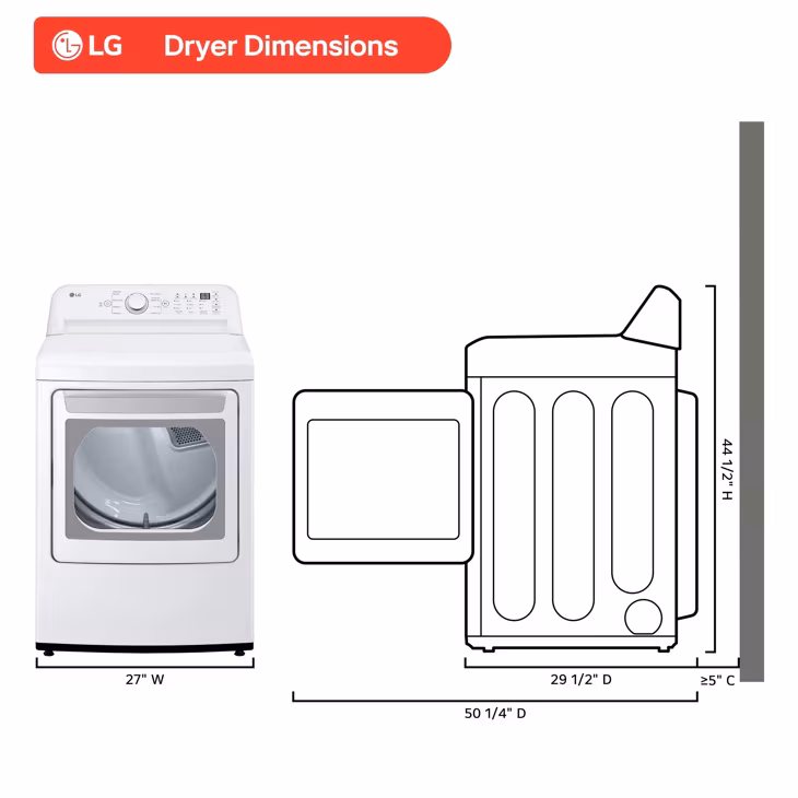 7.3 Cu. Ft. Ultra Large Capacity Electric Dryer With Sensor Dry Technology DLE7010W