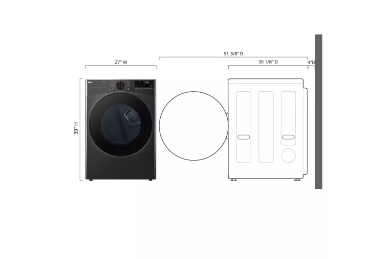 7.4 Cu. Ft. Smart Front Load Energy Star Electric Dryer With Sensor Dry & Steam Technology DLEX4080B