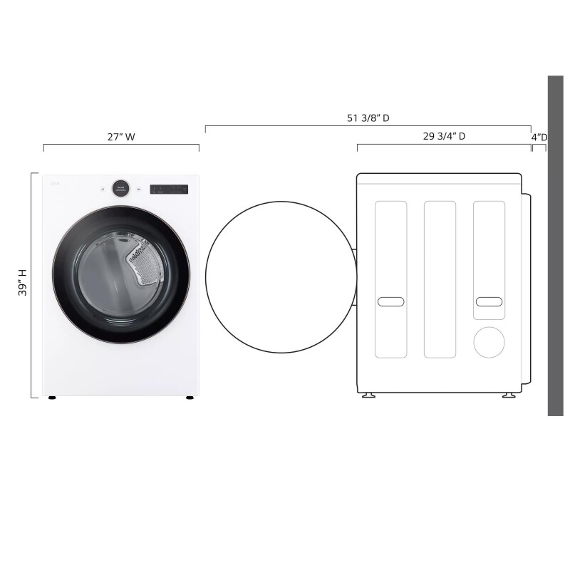 7.4 cu. ft. Smart Front Load Electric Dryer with AI Sensor Dry & TurboSteam™ Technology view 11