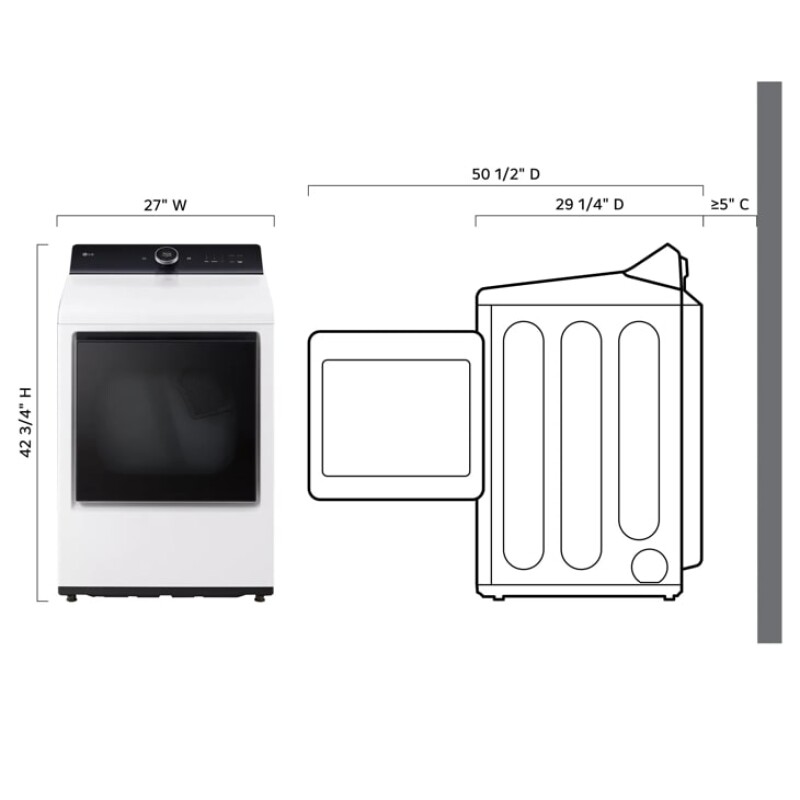 7.3 cu.ft. Smart Electric Dryer with EasyLoad™ Door and Sensor Dry. view 16