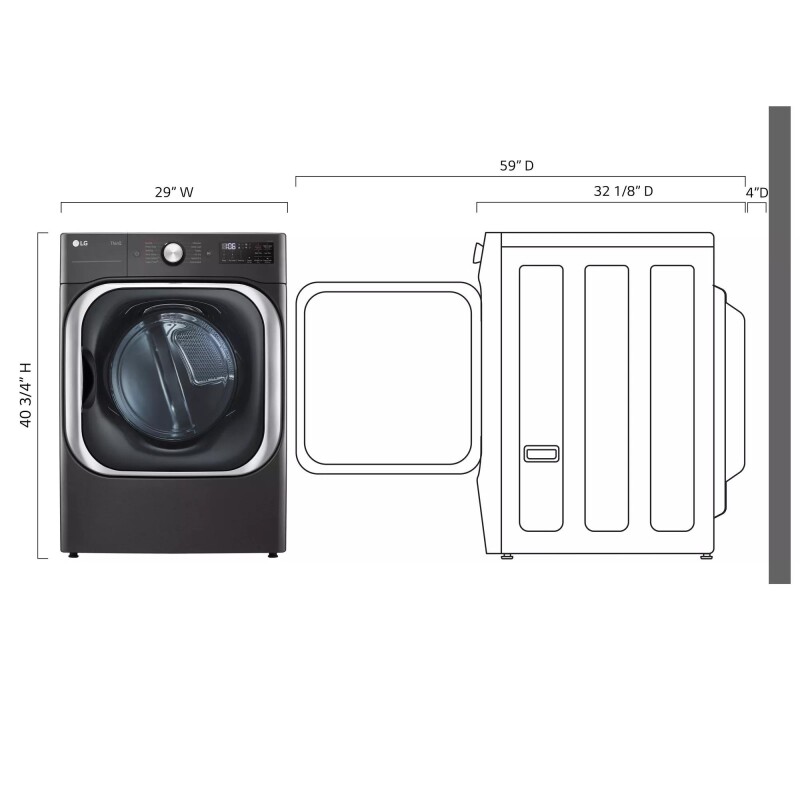 9.0 cu. ft. Mega Capacity Smart wi-fi Enabled Front Load Electric Dryer with TurboSteam™ and Built-In Intelligence view 11